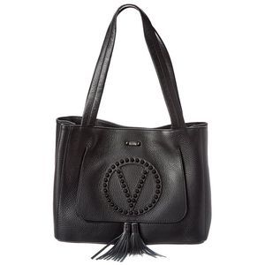 Valentino By Mario Valentino Estelle Rock Leather Tote, Black
